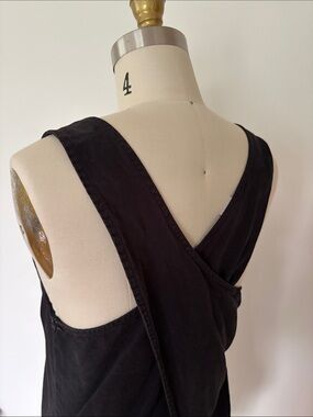 Tentree Tulip Tank Wrap Top Women's Black Sleeveless Scoop Neck Cross Back